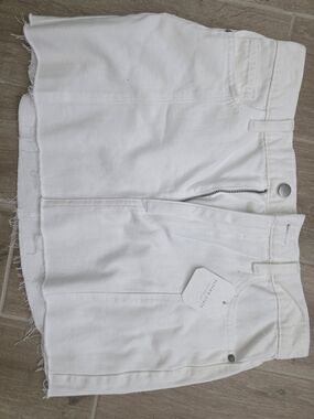 Altar'd State White Denim Mini Skirt